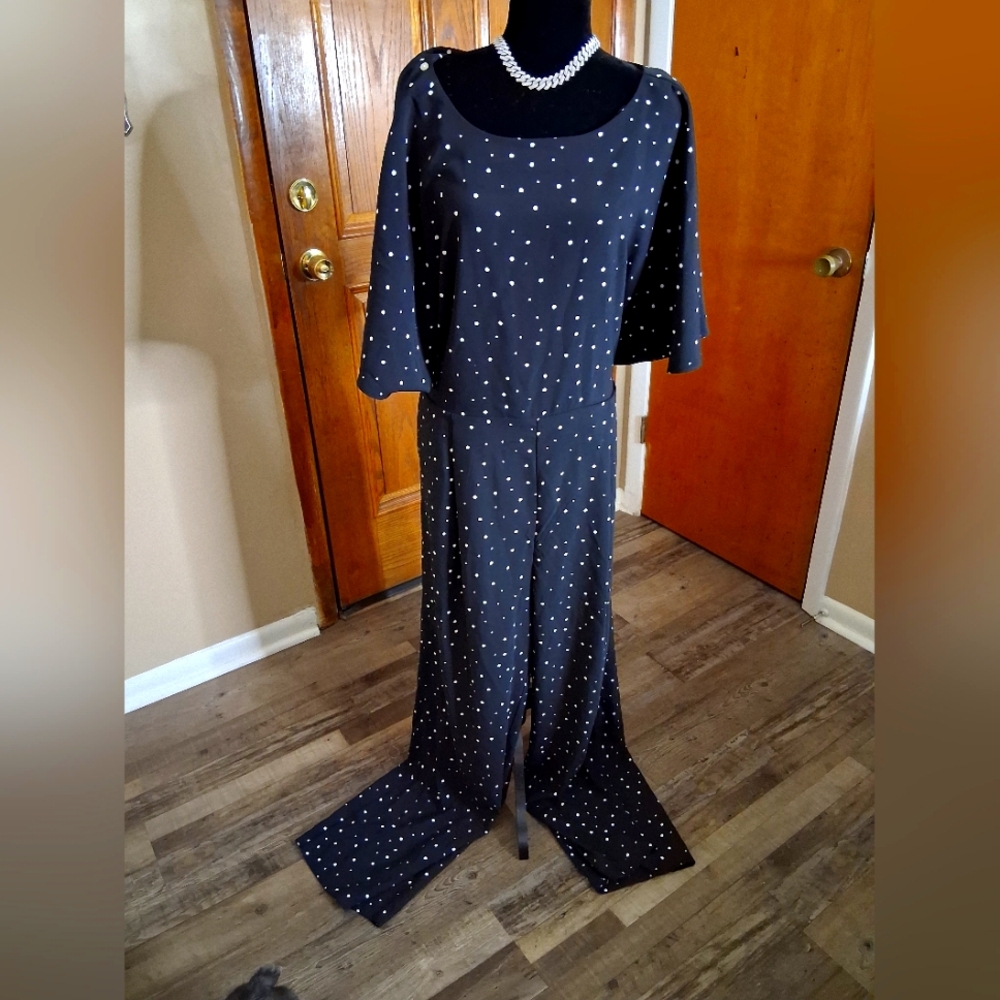 Elegant Black Polka Dot Jumpsuit